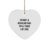 Funny Tiger Cat Dad Gifts from Men to Tiger Cat Lovers, Heart Ornament for Christmas Unique Gifts - Image 1